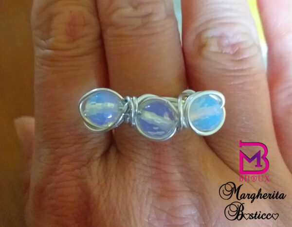 Anello in Alluminio con pietre di Opale
