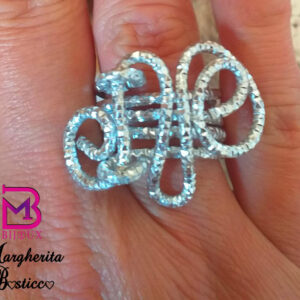 Anello in Alluminio anodizzato realizzato con tecnica Wire