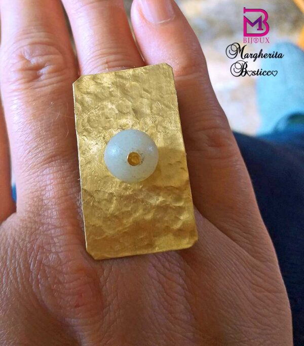 Anello in Ottone con Pietra Dura