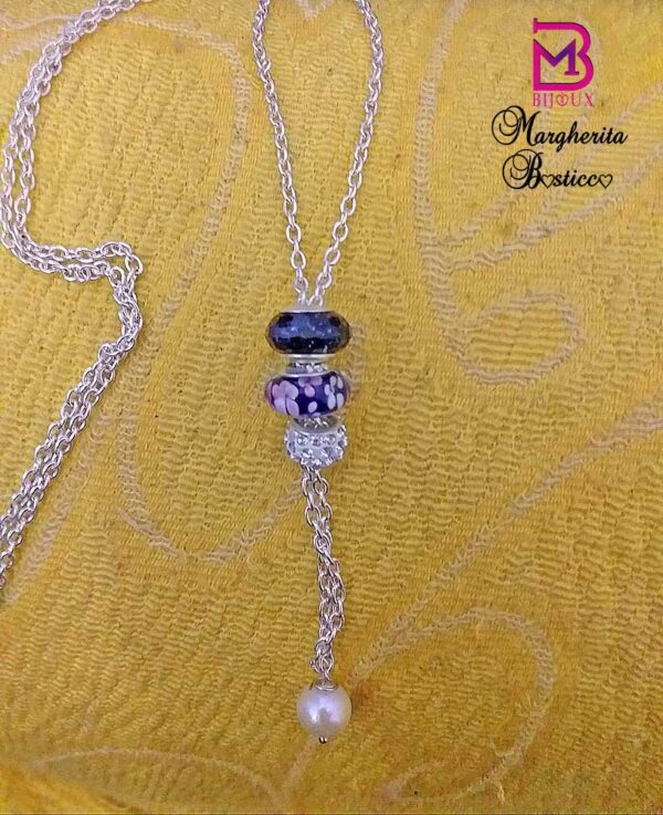 Collana con Murrine in Argento 925 stile Pandora