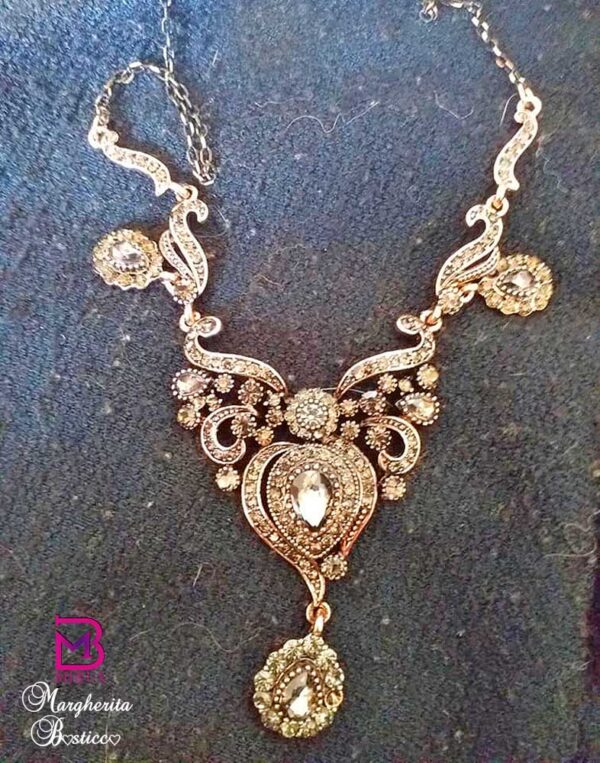 Parure gioielli turchi  spettacolari con Swarovski grigi