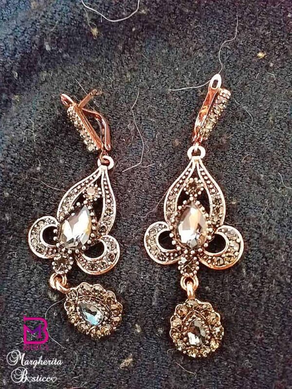 Parure gioielli turchi  spettacolari con Swarovski grigi - immagine 2