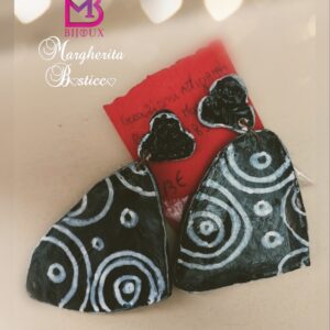 Orecchini ceramica neri e bianchi