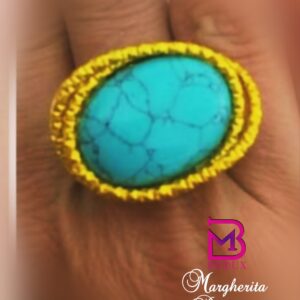Anello con pietra di turchese