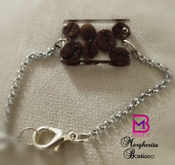 Bracciale con resina e caffè