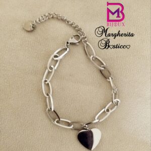 Bracciale in acciaio con cuore