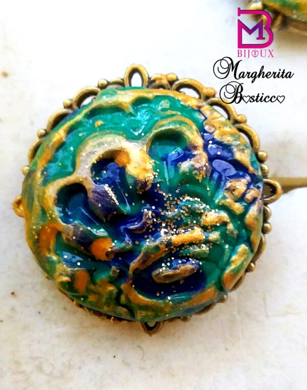 Anello artigianale realizzato con lavorazione di pasta polimerica giallo verde