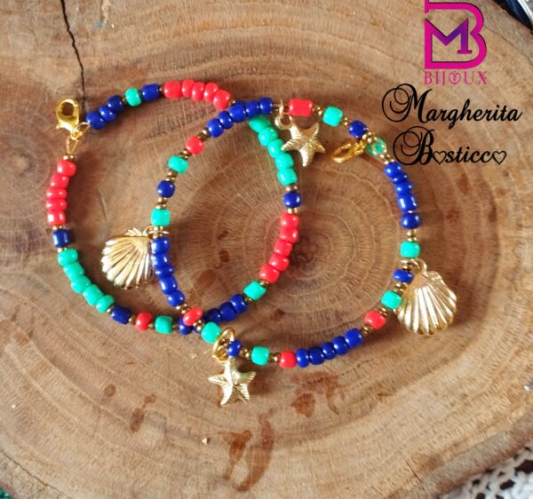 Braccialetti estivi semirigidi in acciaio con perline 4mm