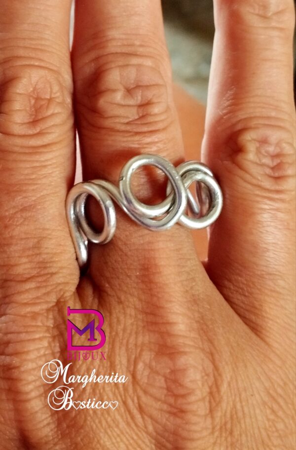 Anello artigianale rigido, in alluminio