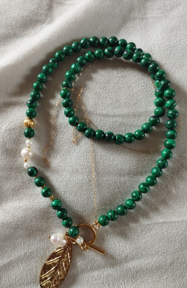 Collana con malachite verde