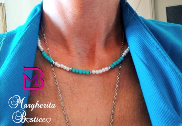 Bracciale con cristalli bianchi e azzurri - immagine 2